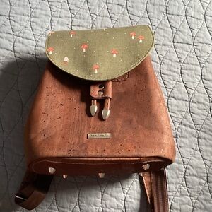 Mushroom cork mini backpack